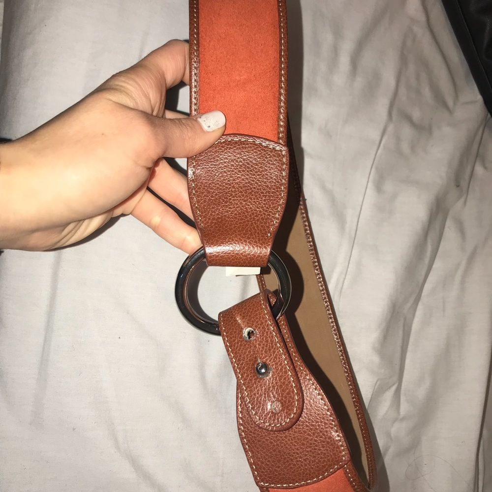 Loft orange and brown waist belt